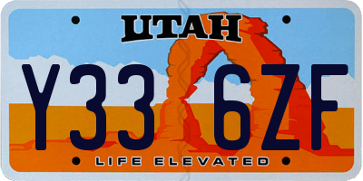 UT license plate Y336ZF