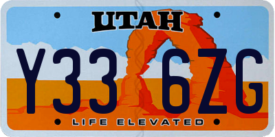 UT license plate Y336ZG
