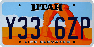 UT license plate Y336ZP