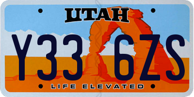 UT license plate Y336ZS