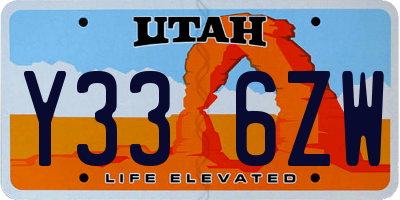 UT license plate Y336ZW