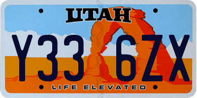 UT license plate Y336ZX