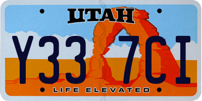 UT license plate Y337CI