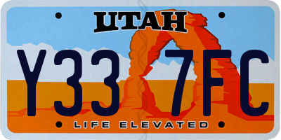 UT license plate Y337FC