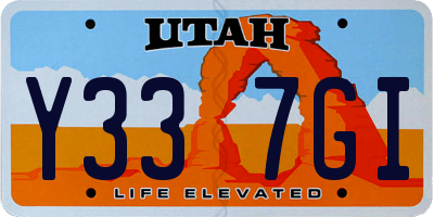 UT license plate Y337GI