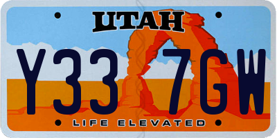 UT license plate Y337GW