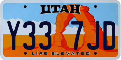 UT license plate Y337JD