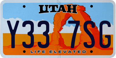 UT license plate Y337SG