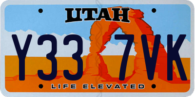 UT license plate Y337VK