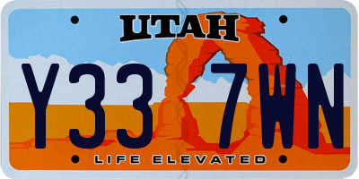 UT license plate Y337WN