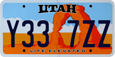 UT license plate Y337ZZ