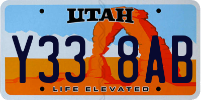 UT license plate Y338AB