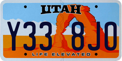 UT license plate Y338JO