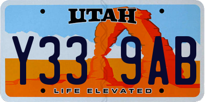 UT license plate Y339AB