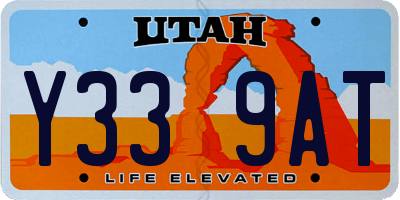 UT license plate Y339AT