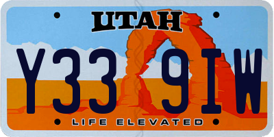 UT license plate Y339IW