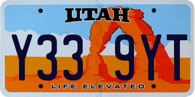 UT license plate Y339YT
