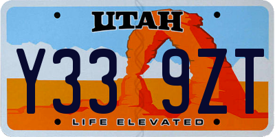 UT license plate Y339ZT