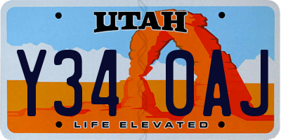 UT license plate Y340AJ