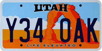 UT license plate Y340AK