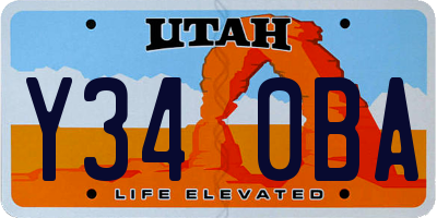 UT license plate Y340BA