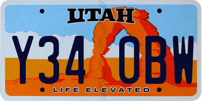UT license plate Y340BW