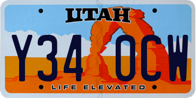 UT license plate Y340CW