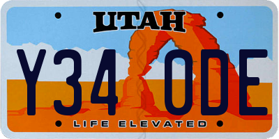 UT license plate Y340DE