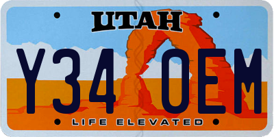 UT license plate Y340EM