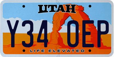 UT license plate Y340EP