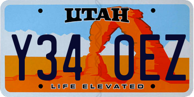 UT license plate Y340EZ