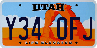 UT license plate Y340FJ