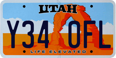 UT license plate Y340FL