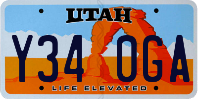 UT license plate Y340GA