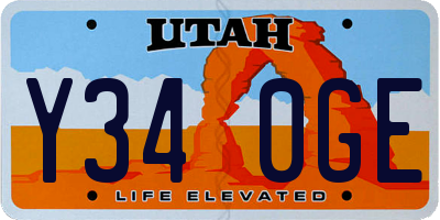 UT license plate Y340GE