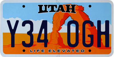 UT license plate Y340GH