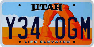 UT license plate Y340GM