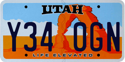 UT license plate Y340GN