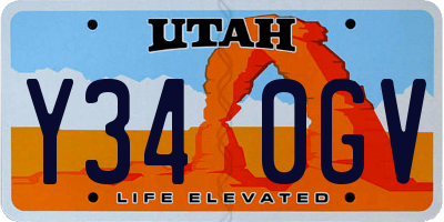 UT license plate Y340GV