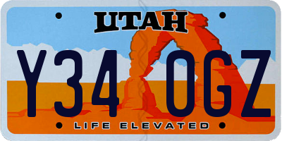 UT license plate Y340GZ