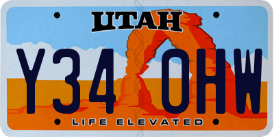 UT license plate Y340HW