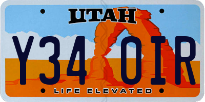UT license plate Y340IR