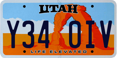 UT license plate Y340IV