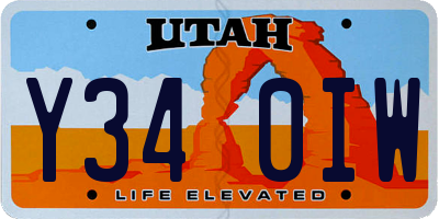 UT license plate Y340IW