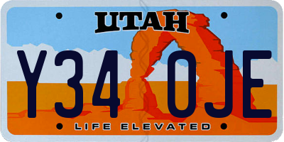 UT license plate Y340JE