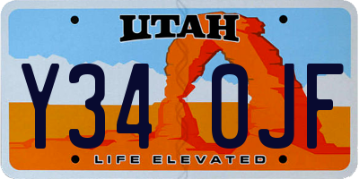 UT license plate Y340JF