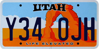 UT license plate Y340JH