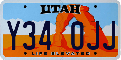 UT license plate Y340JJ