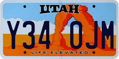 UT license plate Y340JM