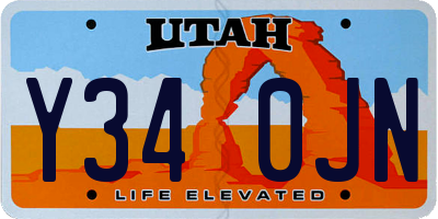 UT license plate Y340JN